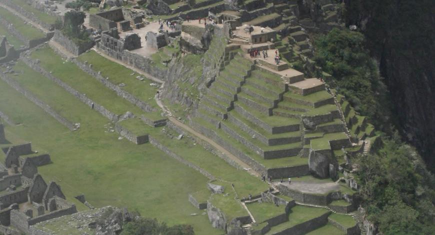 Aerial view of mountain ruins